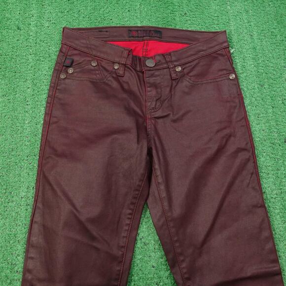 Rock & Republic Berlin Jeans Womens 4 Burgundy Coated Skinny Pants 28x31 - Picture 2 of 10